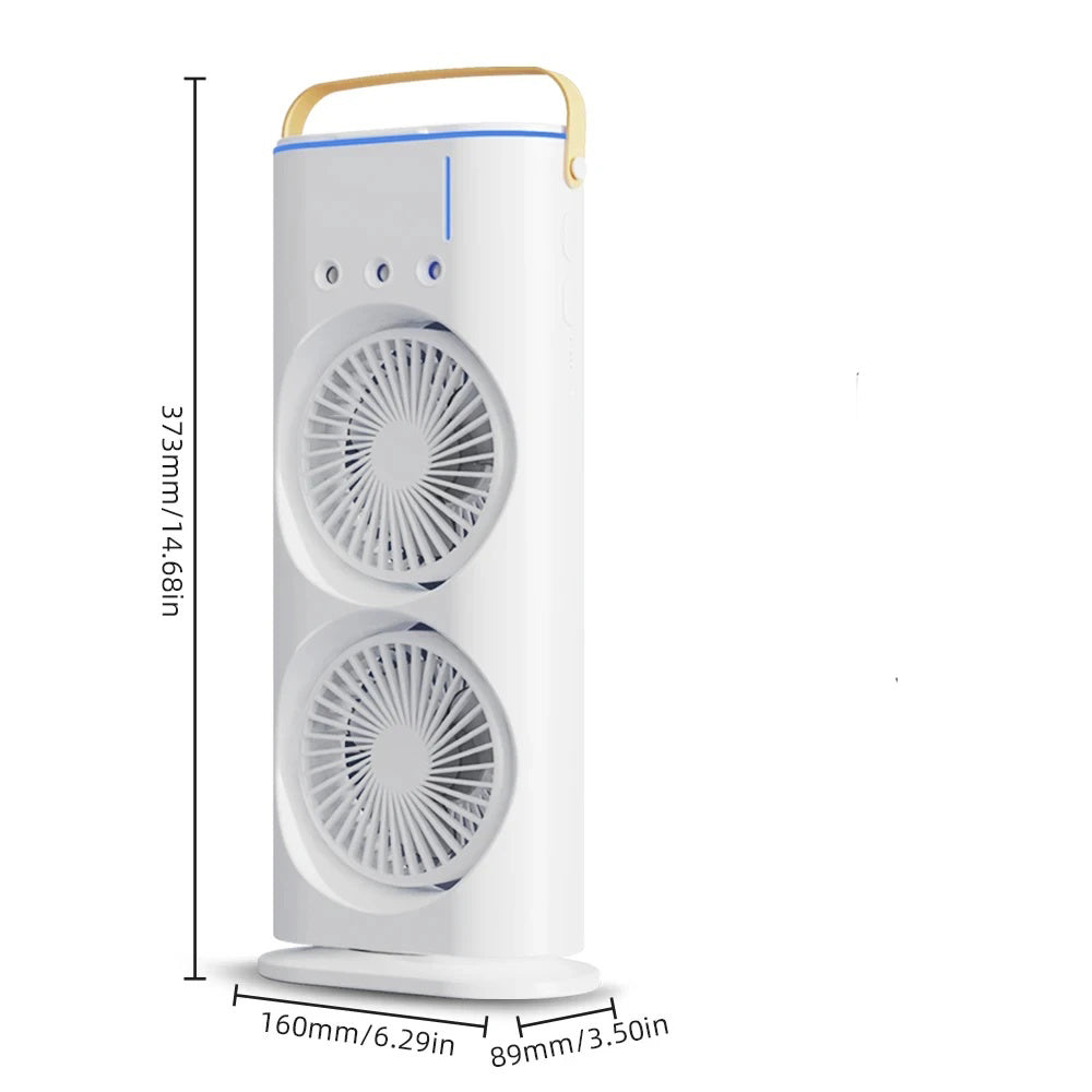 Ventilador torre RGB con doble cabezal luces LED