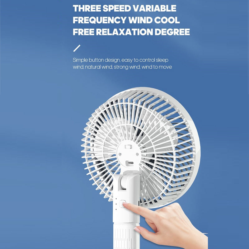 Ventilador de mano con pinza. Silencioso, 360 grados.