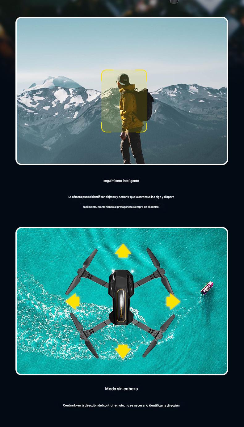 Dron con cámara gran angular y funda