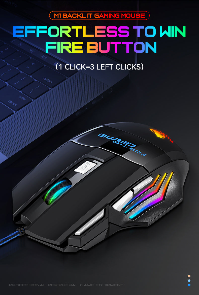 Ratón gaming con cable y Luz RGB