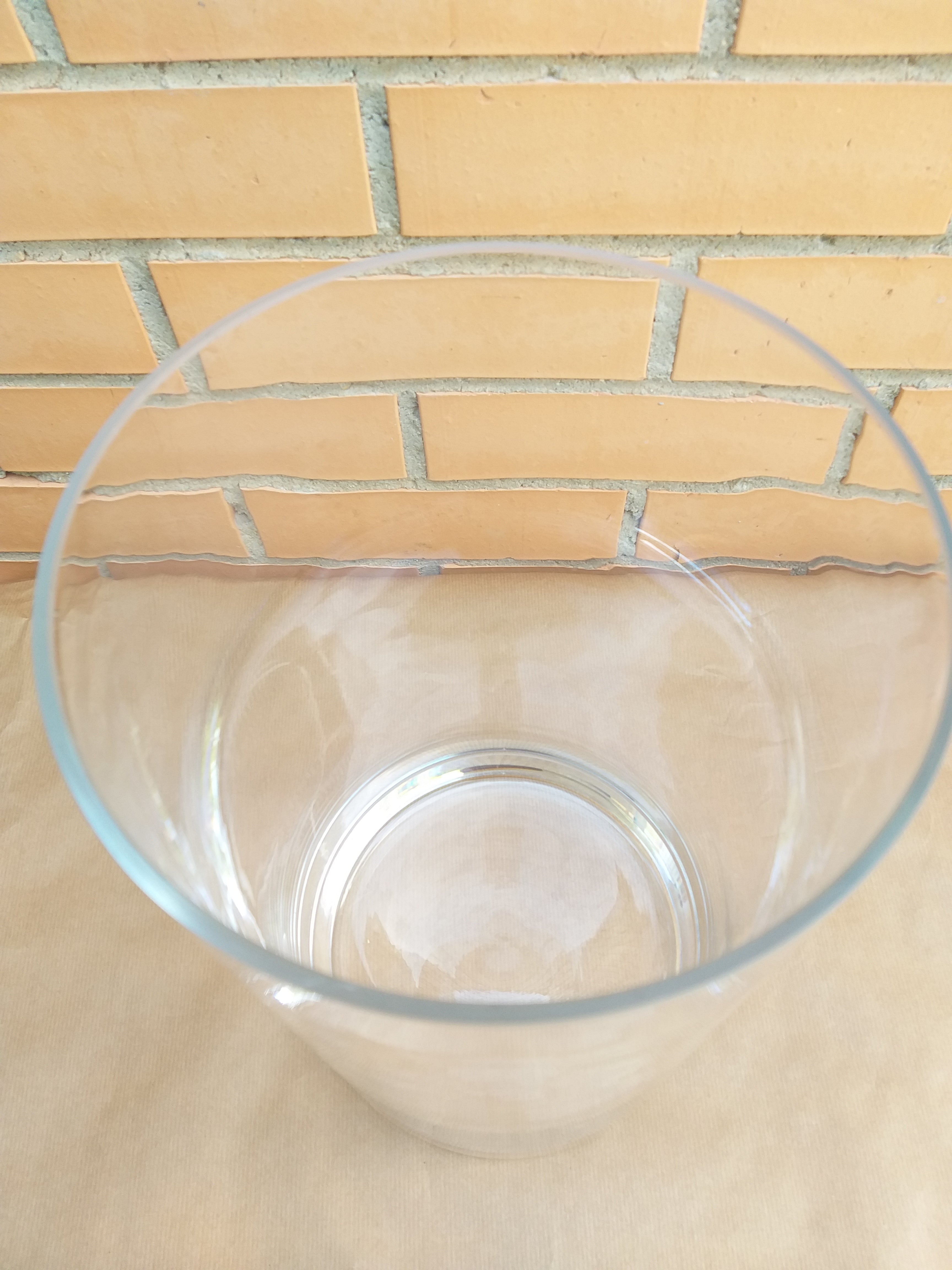 Jarrón grande de cristal transparente 35 cm alto – Diseño moderno elegante