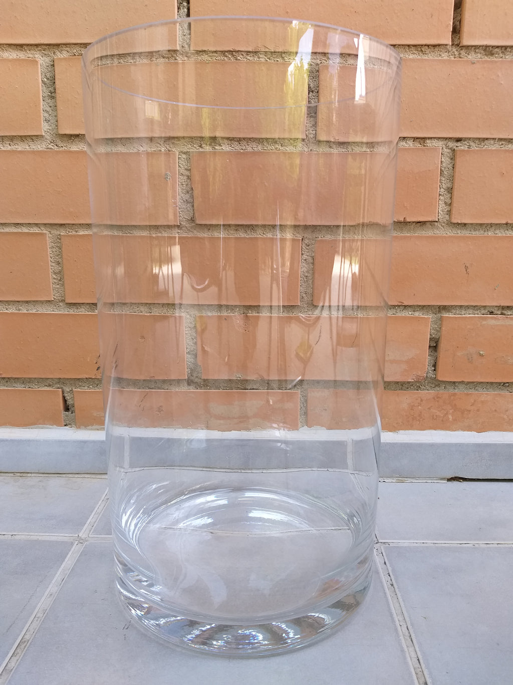 Jarrón grande de cristal transparente 35 cm alto – Diseño moderno elegante