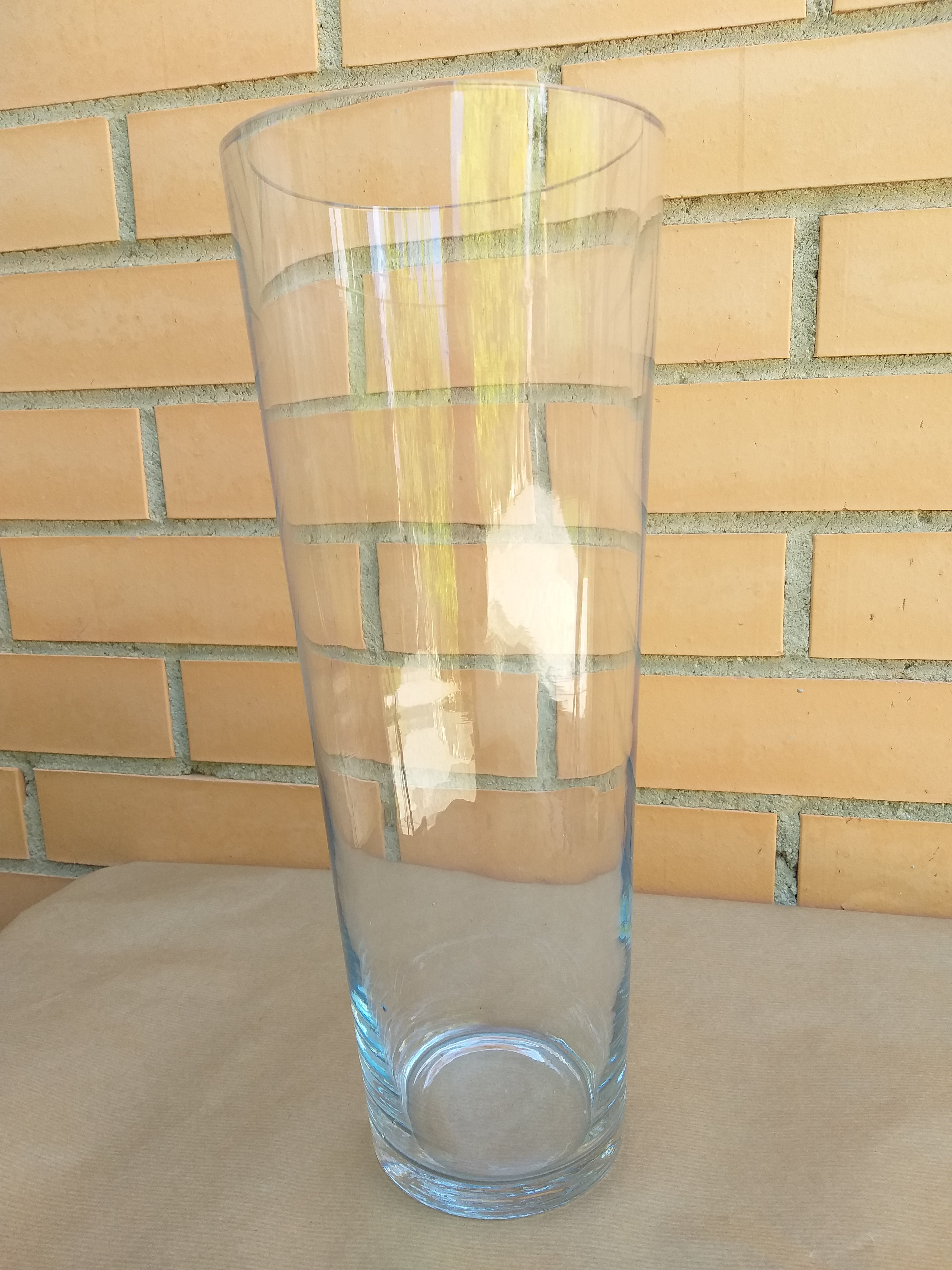 Jarrón alto de cristal transparente 38 cm – Diseño moderno elegante