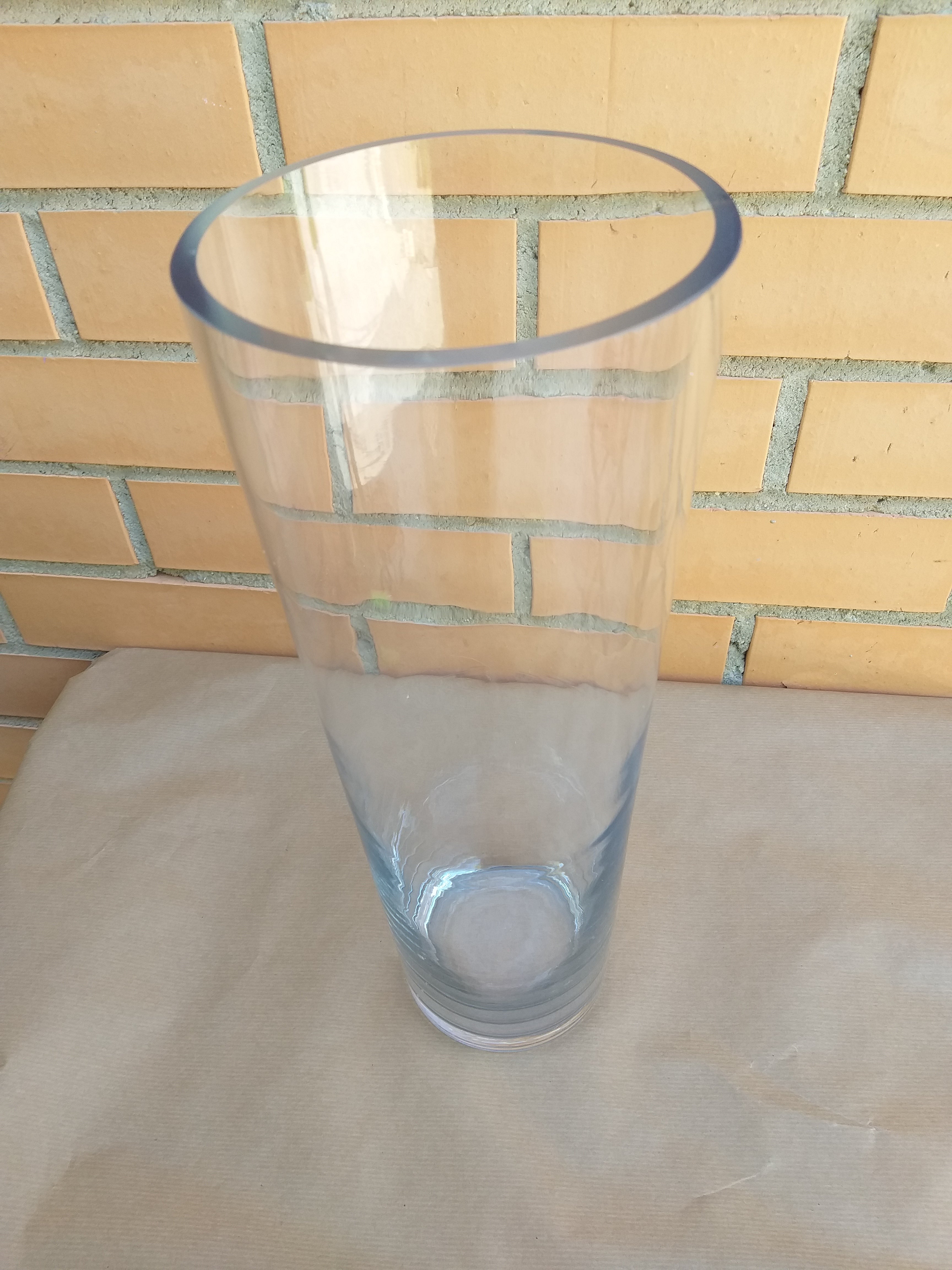 Jarrón alto de cristal transparente 38 cm – Diseño moderno elegante