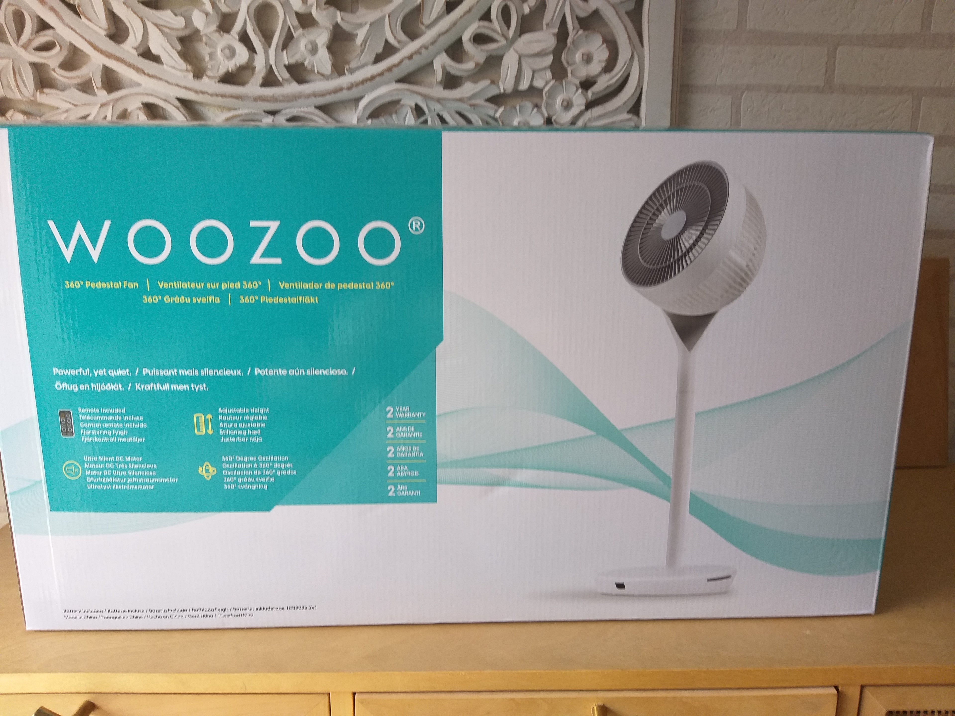 Ventilador Inteligente WOOZOO 360° regulable alturasy  con Mando a Distancia