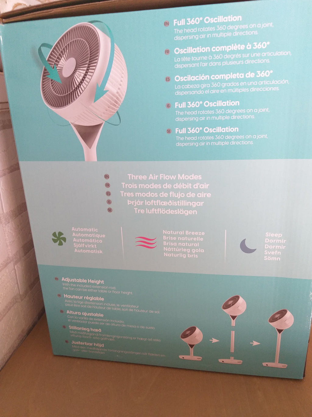 Ventilador Inteligente WOOZOO 360° regulable alturasy  con Mando a Distancia