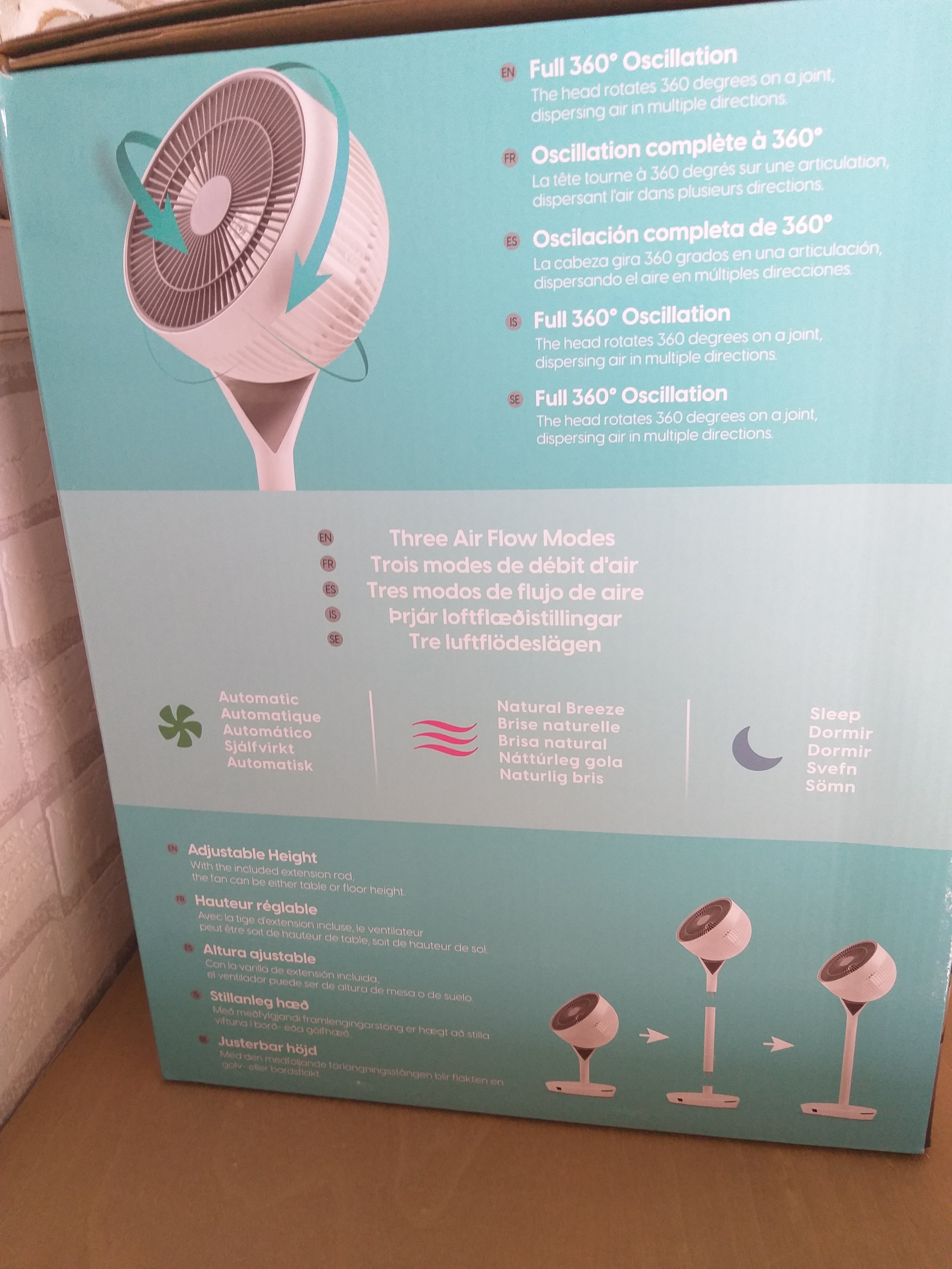 Ventilador Inteligente WOOZOO 360° regulable alturasy  con Mando a Distancia