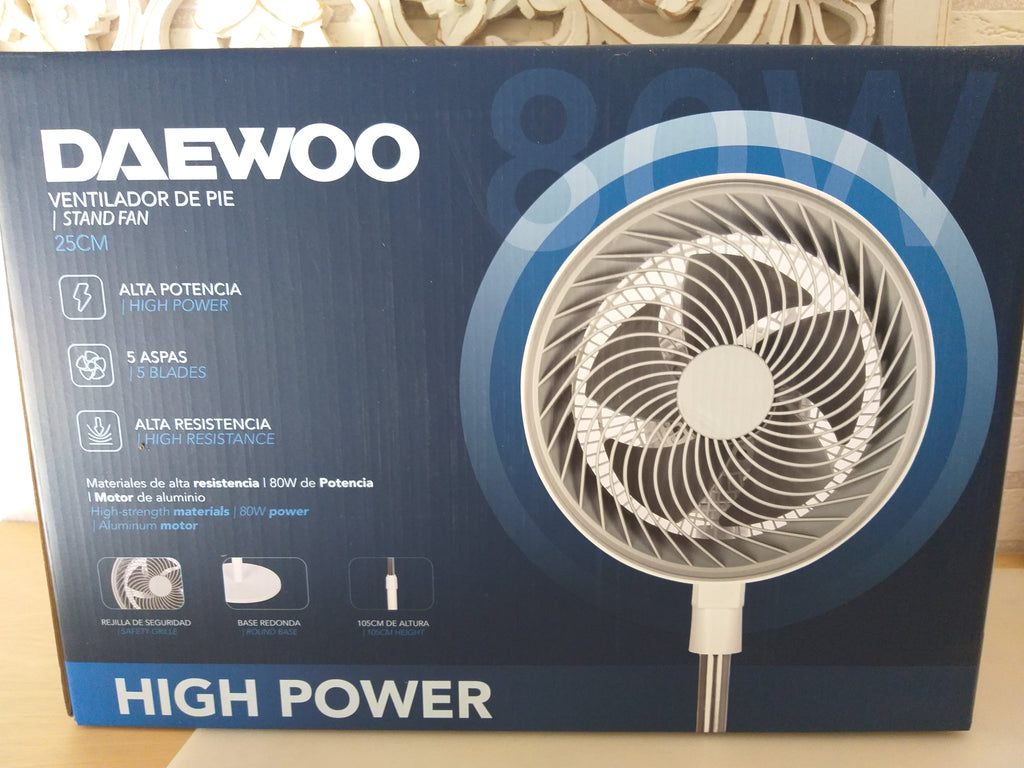 Ventilador de Pie Daewoo DW9001 80W – Potencia y Frescura para tu Hogar