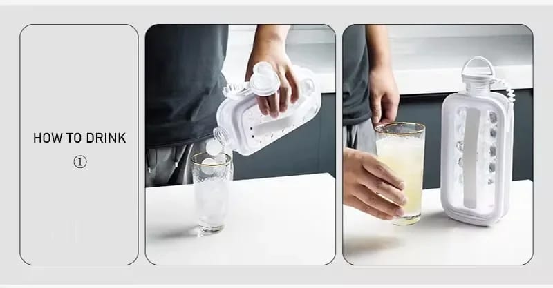 Cubitera en forma de botella portátil