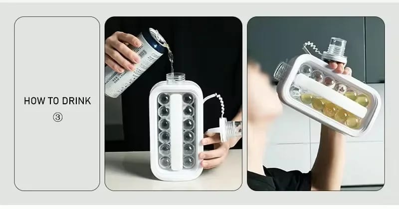 Cubitera en forma de botella portátil