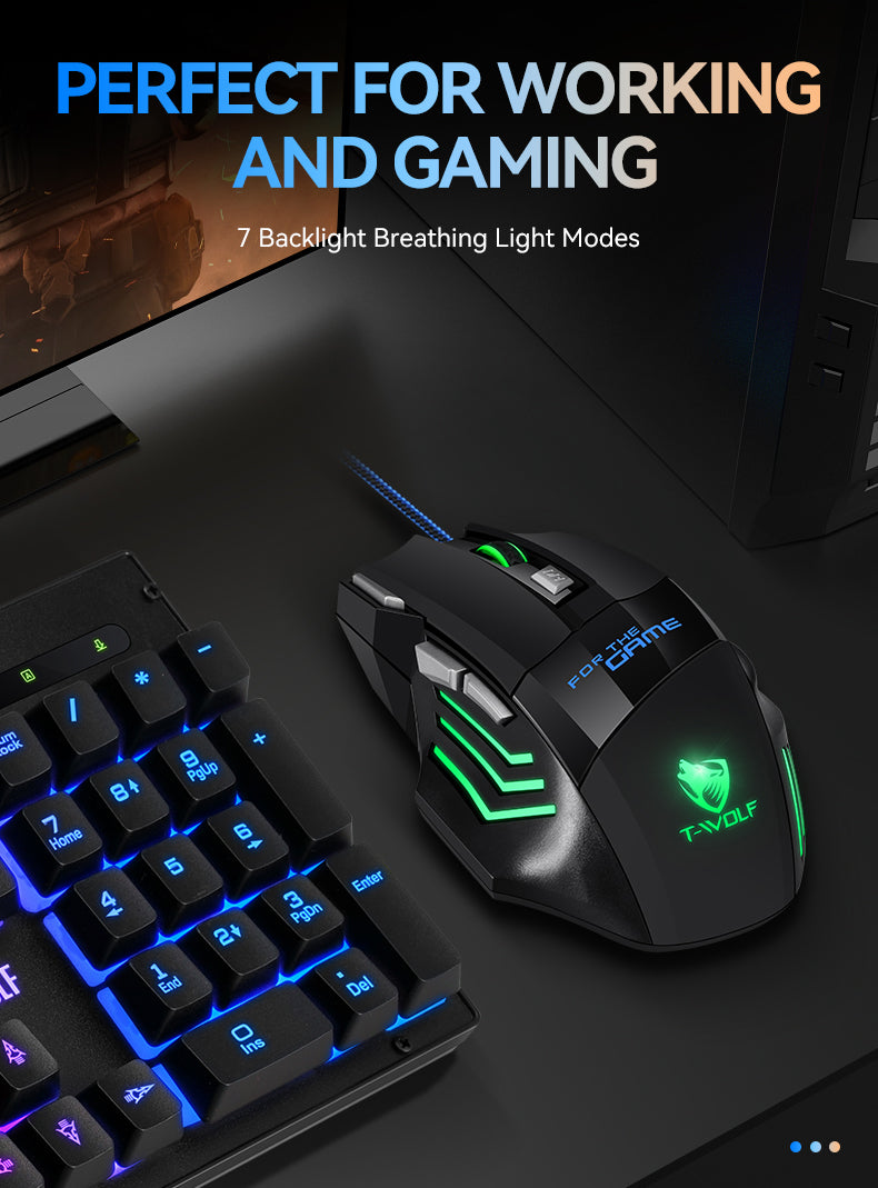 Ratón gaming con cable y Luz RGB