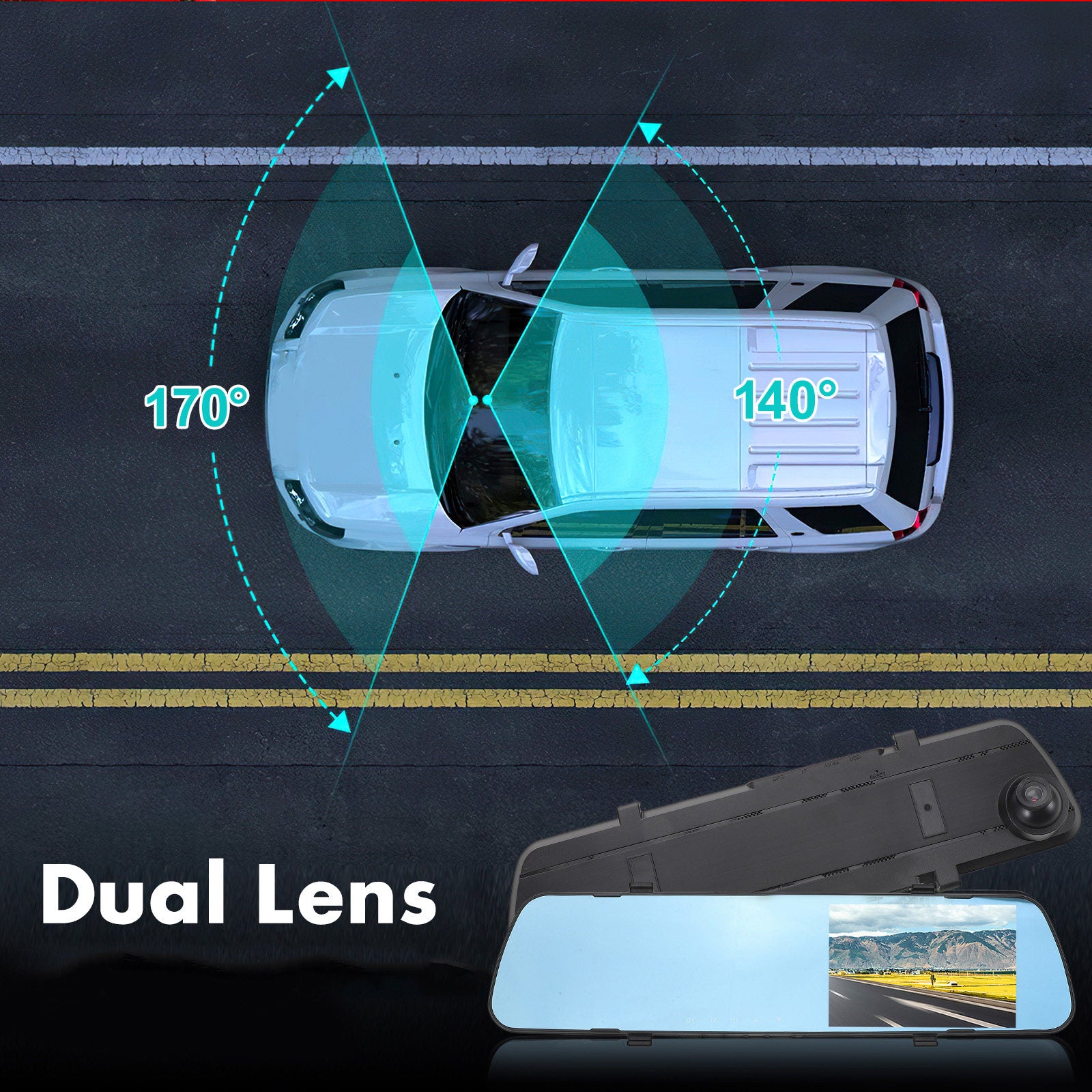 Espejo retrovisor para coche con cámara
