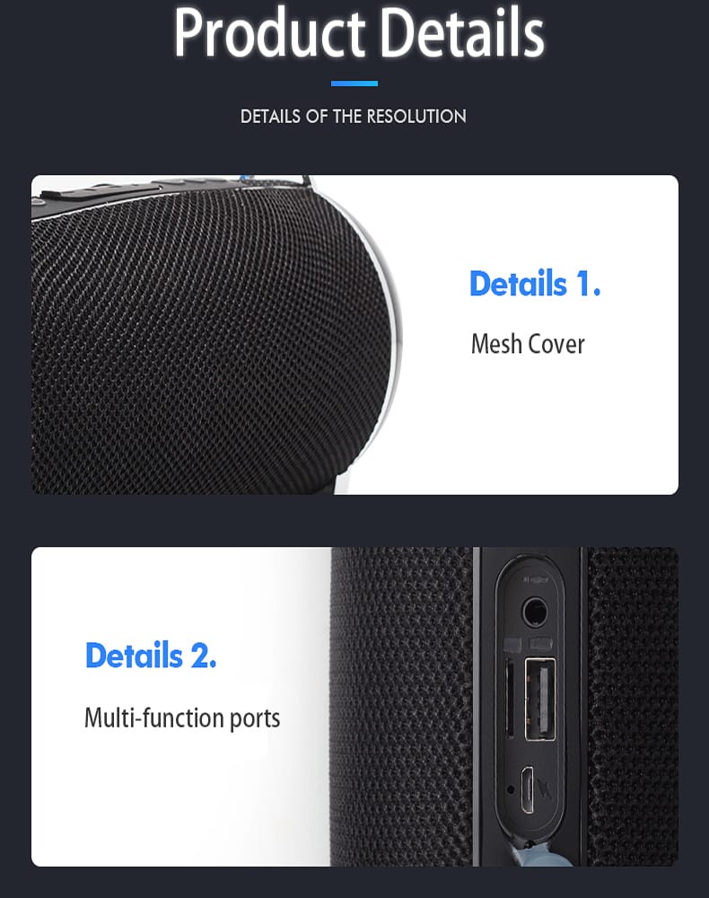 Altavoces Bluetooth 5.0 – Sonido Potente y Portabilidad