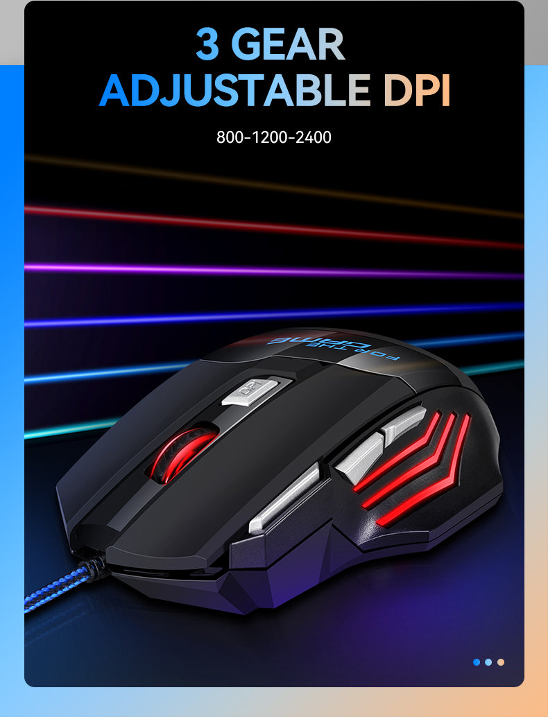 Ratón gaming con cable y Luz RGB