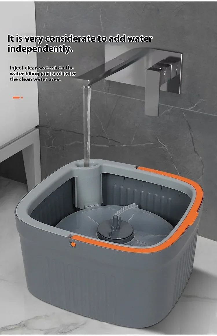 Mopa cuadrada giratoria con cubo de separación de aguas