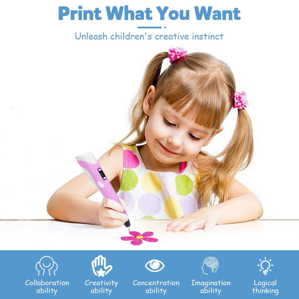Bolígrafo 3D para niños con pantalla LED