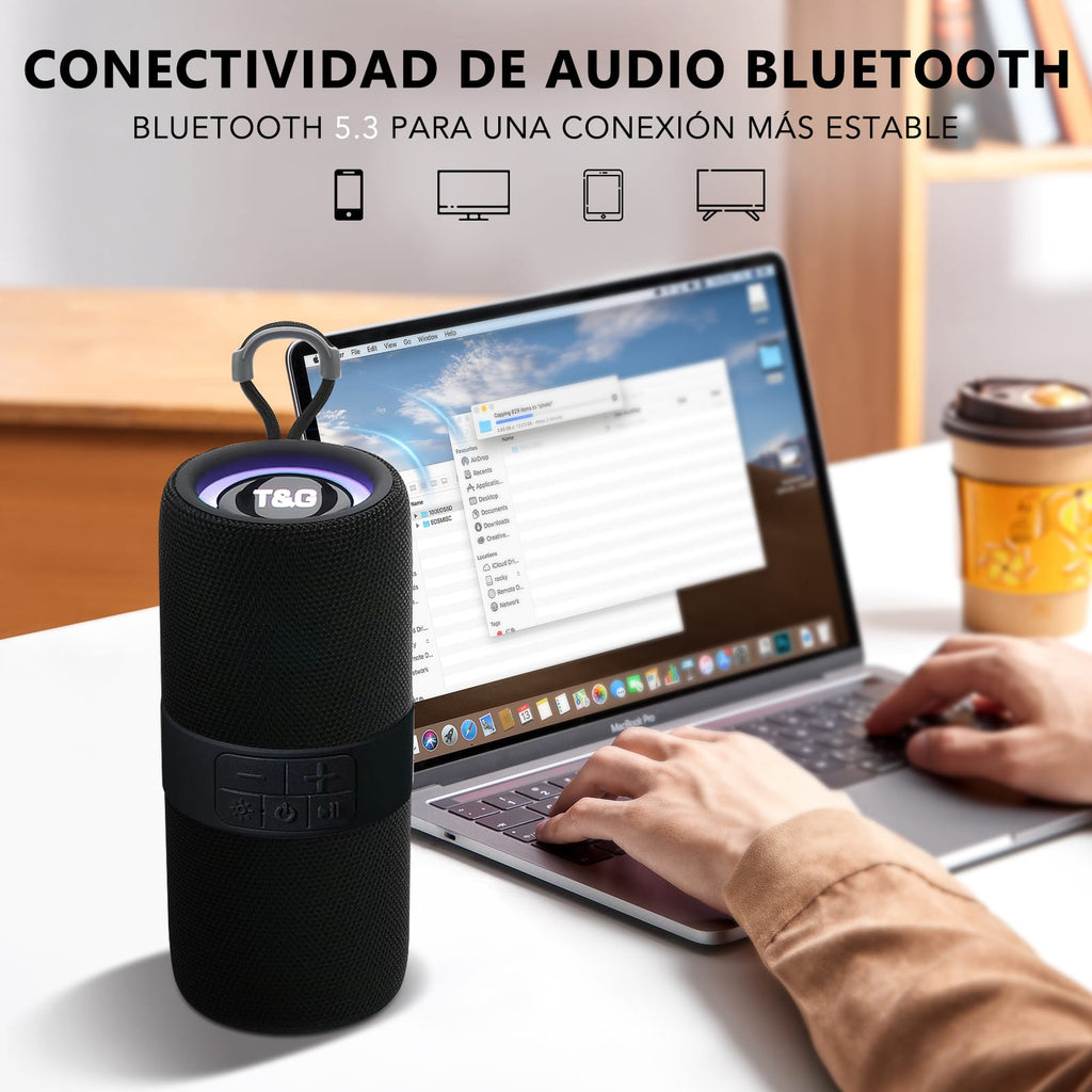 Altavoz Portátil Multifunción – Sonido Potente y Conexión Versátil
