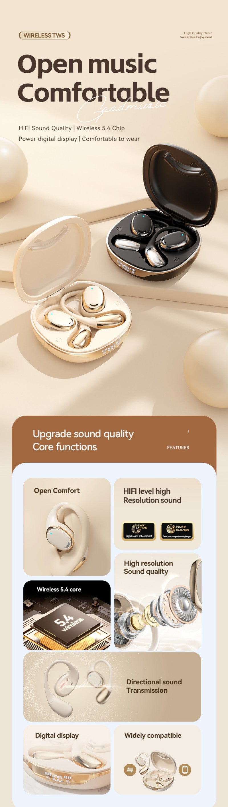 Auriculares traductores 144 idiomas. 50 mAh. 30 horas
