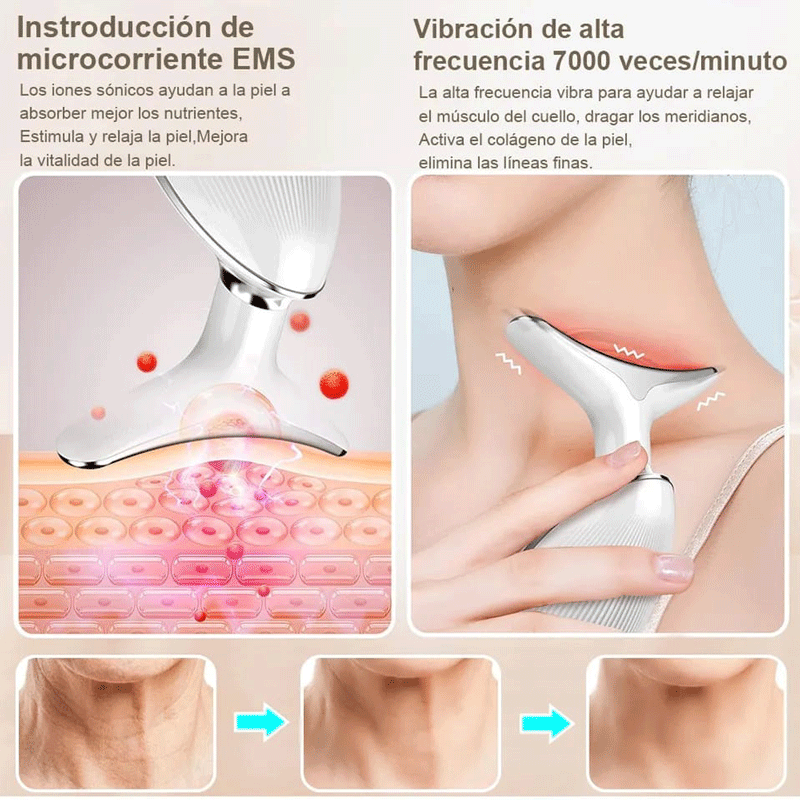 Masajeador antiarrugas facial con 7 luces