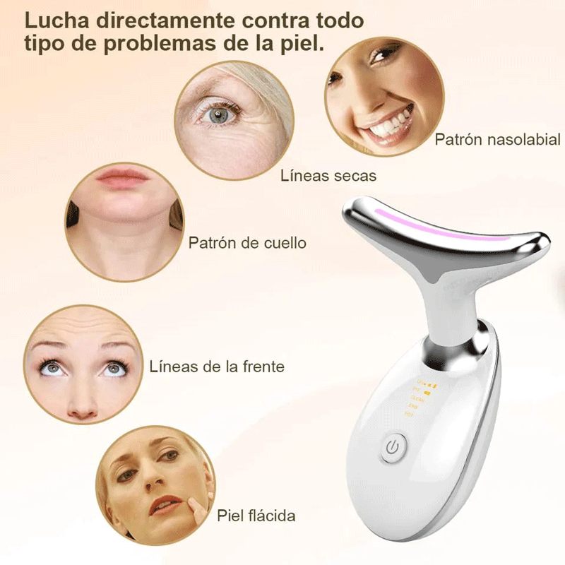 Masajeador antiarrugas facial con 7 luces
