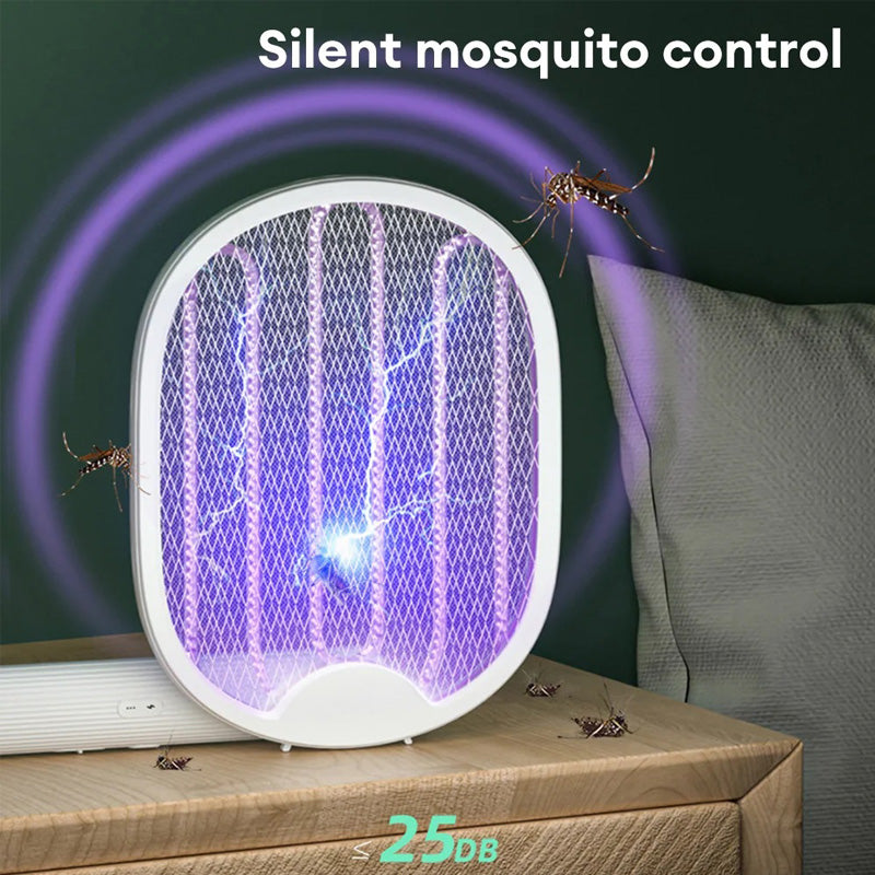 Raqueta antimosquitos con mango giratorio