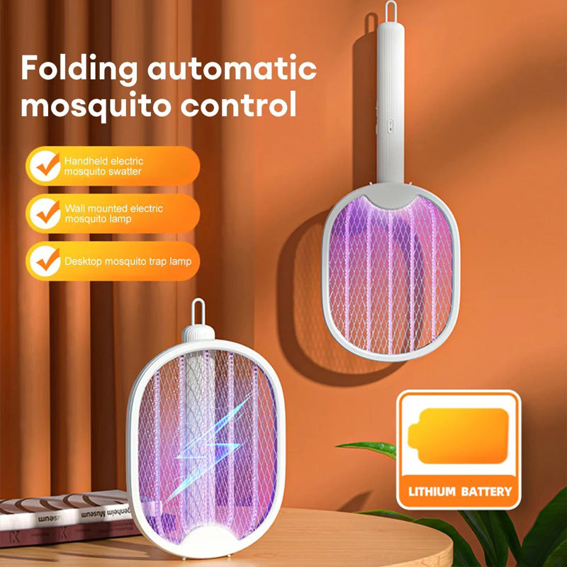 Raqueta antimosquitos con mango giratorio