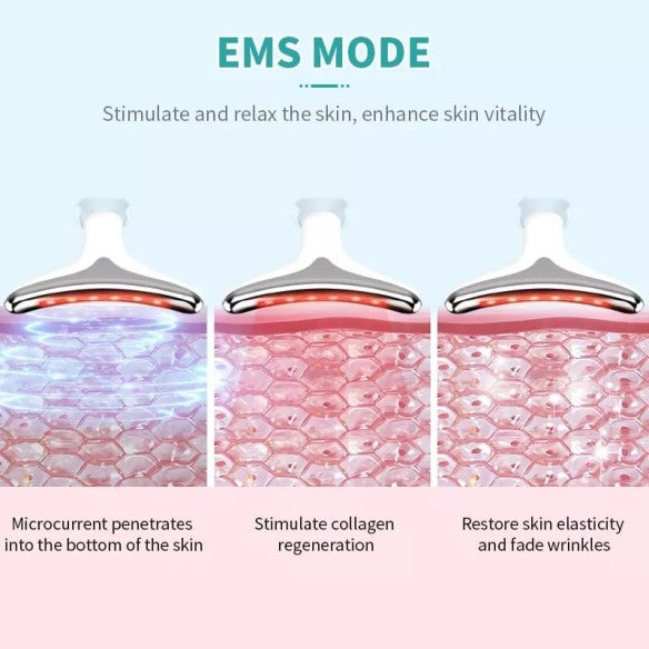 Masajeador antiarrugas facial con 7 luces