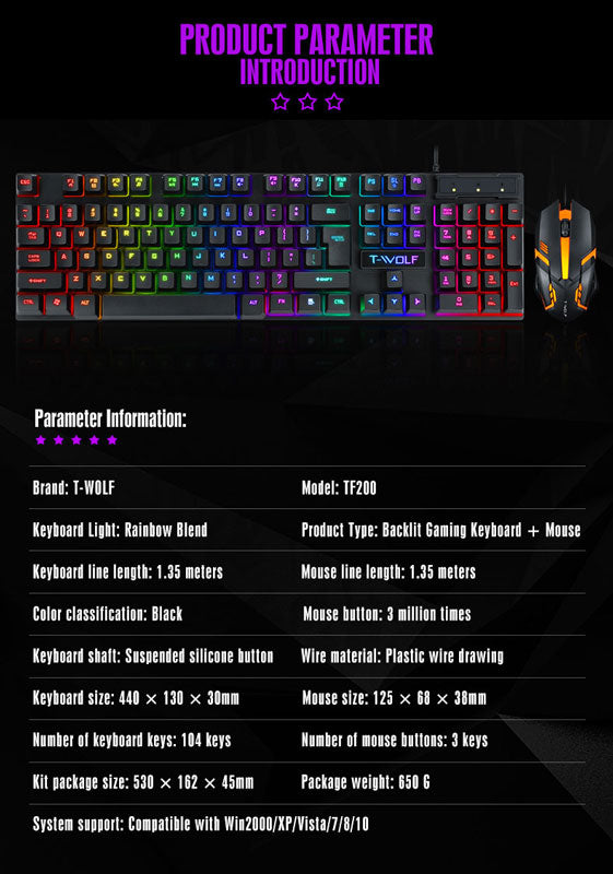Set teclado y ratón gaming