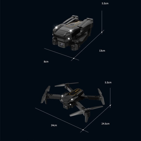 Dron con cámara gran angular y funda