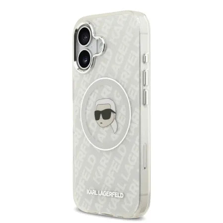 Funda Karl Lagerfeld para iPhone 17 - MagSafe - Gris - Karl Pattern & Avatar Logo