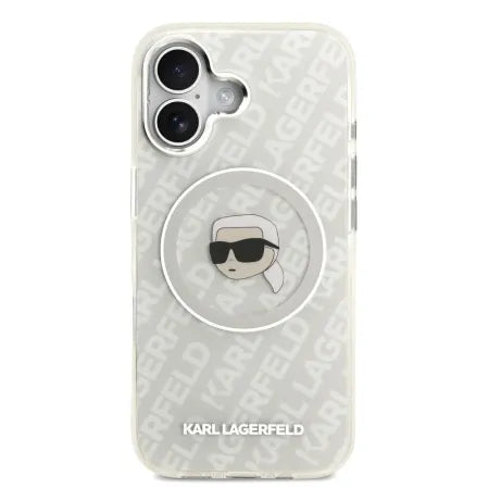 Funda Karl Lagerfeld para iPhone 17 - MagSafe - Gris - Karl Pattern & Avatar Logo