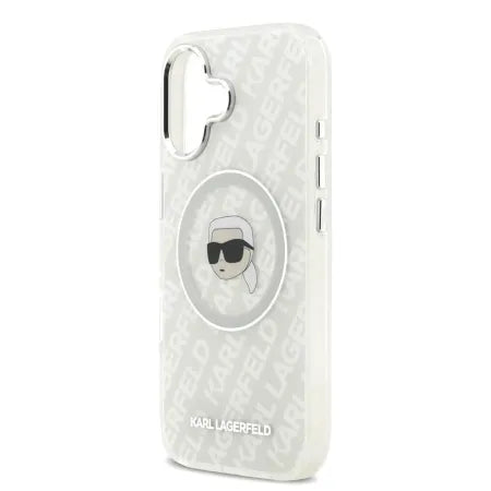 Funda Karl Lagerfeld para iPhone 17 - MagSafe - Gris - Karl Pattern & Avatar Logo