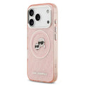 Funda Karl Lagerfeld para iPhone 17 Pro Max - MagSafe - Rosa Glitter - Logo K&C