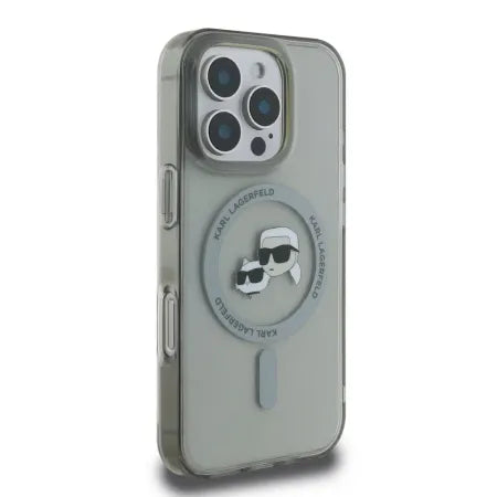 Funda Karl Lagerfeld para iPhone 16 Pro Max - Transparente Magsafe IML Metal Icon