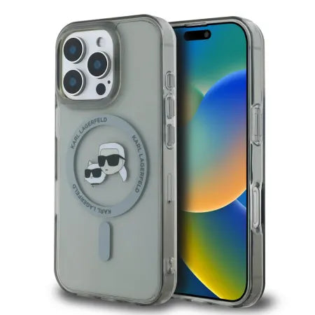 Funda Karl Lagerfeld para iPhone 16 Pro Max - Transparente Magsafe IML Metal Icon