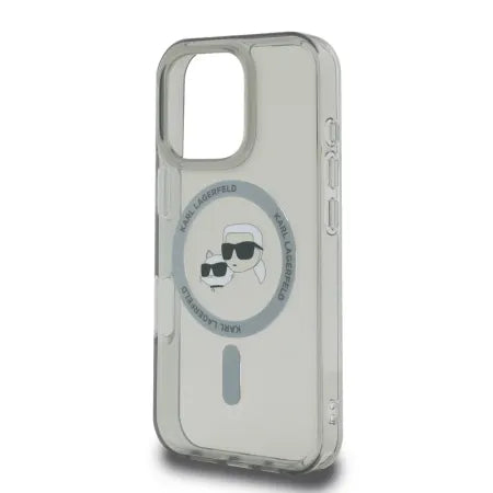 Funda Karl Lagerfeld para iPhone 16 Pro Max - Transparente Magsafe IML Metal Icon
