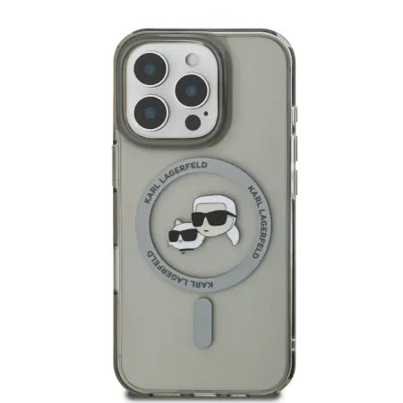 Funda Karl Lagerfeld para iPhone 16 Pro Max - Transparente Magsafe IML Metal Icon