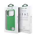 Funda Lacoste Premium para iPhone 17 Pro Max – Estragon Green con Bordes Metálicos y MagSafe