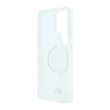 Funda Lacoste Premium para Samsung Galaxy S26 Ultra – Transparente Mate con Borde Dorado y MagSafe