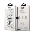 Funda Rígida Karl Lagerfeld para iPhone 15 - Transparente Ikonik Monogram Blanco