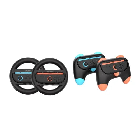 Kit de 4 Accesorios para Nintendo Switch 2 – 2 Grips + 2 Volantes DOBE