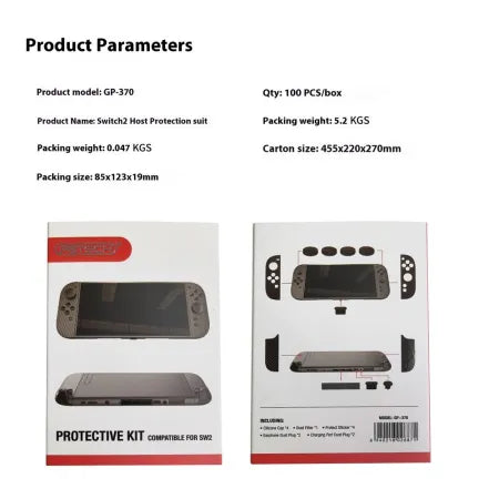 Kit de Protectores de Fibra de Carbono para Nintendo Switch 2 con Tapones y Stick Caps – REF: GP-370
