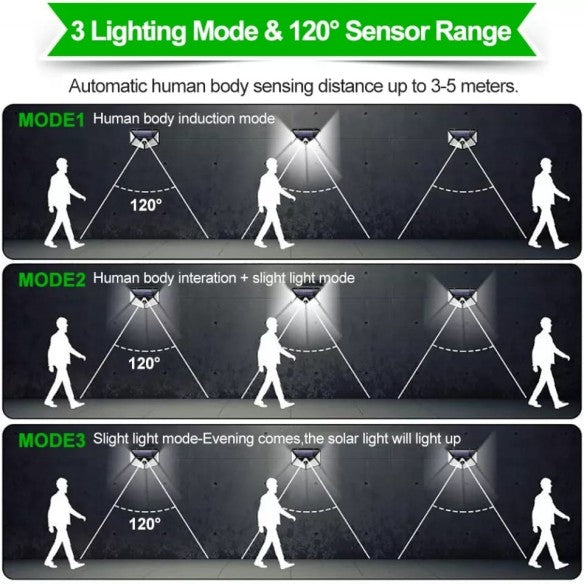 Lampara luz solar con sensor movimiento.. potente