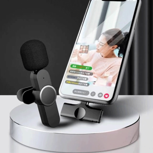 Mini micrófono inalámbrico con 2 adaptadores