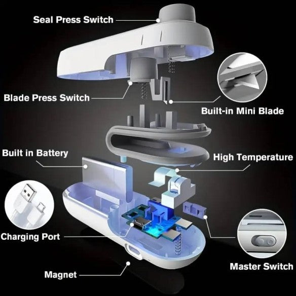 Mini sellador 2 en 1 recargable