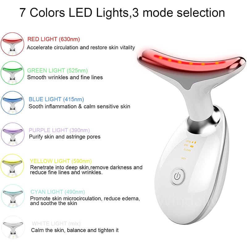 Masajeador antiarrugas facial con 7 luces