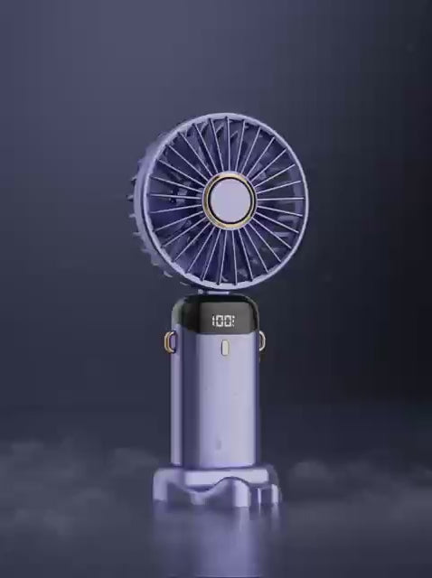 Mini ventilador de mano con pantalla digital