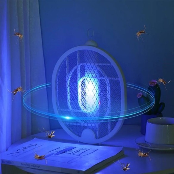 Raqueta antimosquitos con mango giratorio