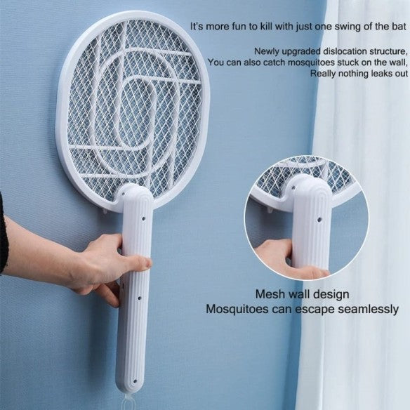 Raqueta antimosquitos con mango giratorio