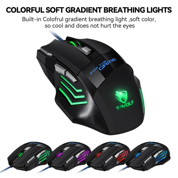 Ratón gaming con cable y Luz RGB